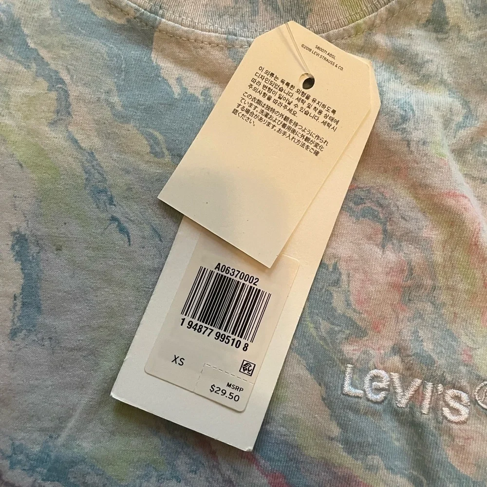 𝅺levi's Premium Red Tab Vintage Tee Marble Dye Calypso